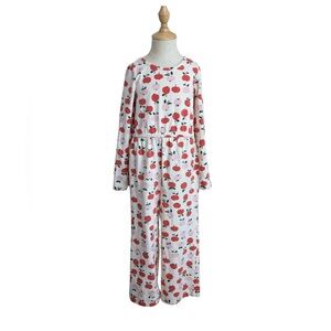 Hanna Andersson Apple Of My Eye Long Sleeve Jumpsuit 6-7Y